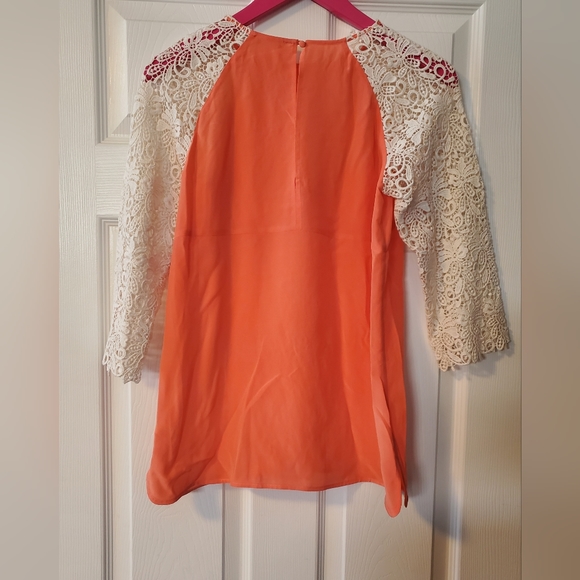 Club Monaco Coral Blouse with Lace Sleeves - Picture 2 of 3